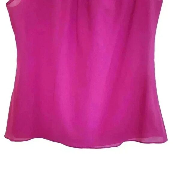 Banana Republic Women's Raspberry Pink Poly Georgette Sleeveless V-Neck Top - Picture 6 of 7